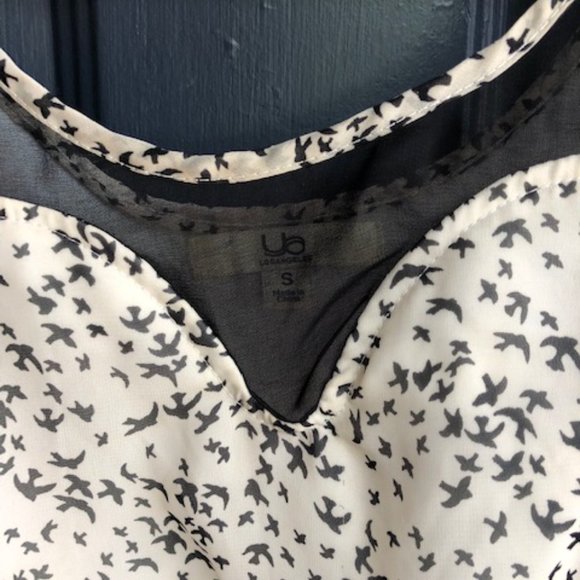 Ya Los Angeles Dress - Small, off white w/ black mini bird print - Picture 6 of 7